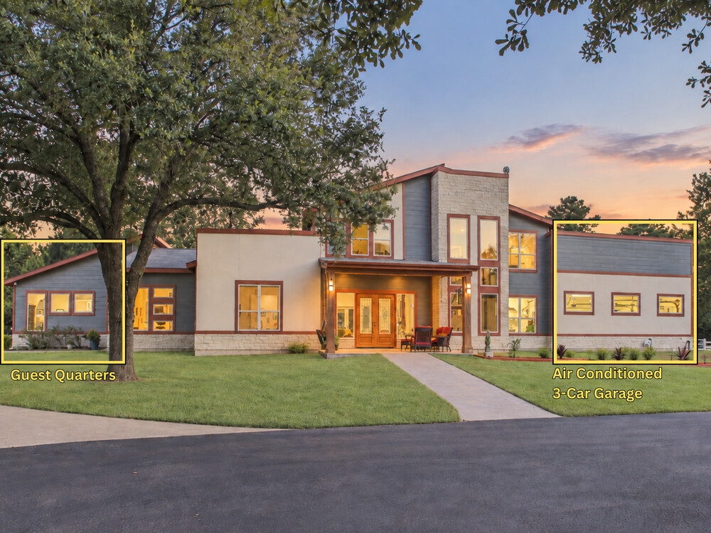 Gated Acreage in NW Harris County   2 Vehicle Buildings + Oversized Garage & Workshop Space